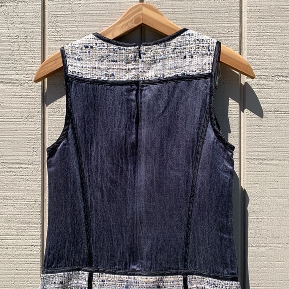 Theory Waldia Alluring Tweed Satin Panel Sheath Dress - Picture 8 of 13